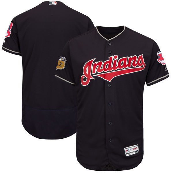 2017 MLB Cleveland Indians blank blue jerseys->cleveland indians->MLB Jersey